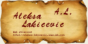 Aleksa Lakićević vizit kartica